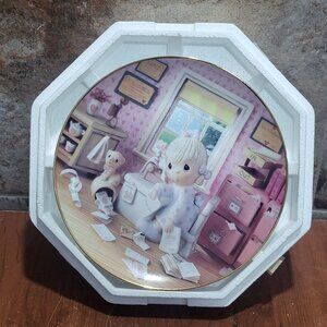 Precious Moments Decorative Plate Hamilton Praise the Lord Anyhow 1994